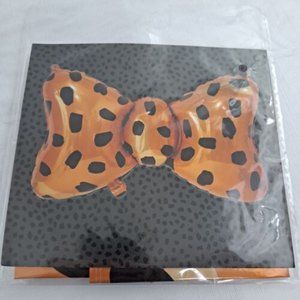 Bow Foil Balloon Orange Black Spot Animal Print Party Decoration